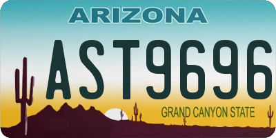 AZ license plate AST9696