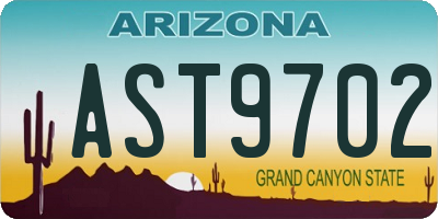 AZ license plate AST9702