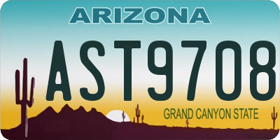 AZ license plate AST9708