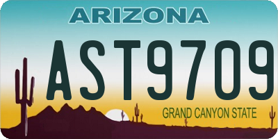 AZ license plate AST9709