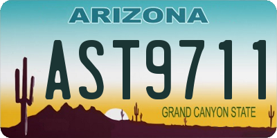 AZ license plate AST9711