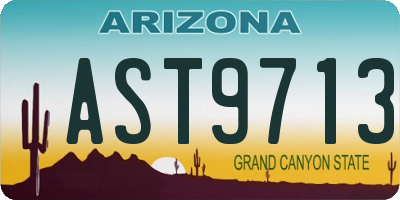 AZ license plate AST9713
