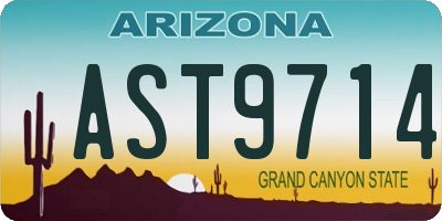 AZ license plate AST9714