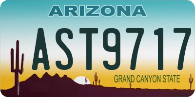 AZ license plate AST9717