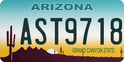 AZ license plate AST9718