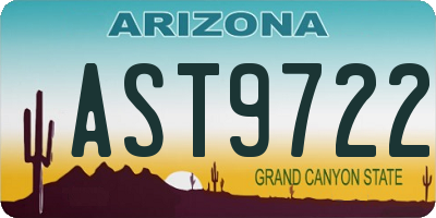 AZ license plate AST9722
