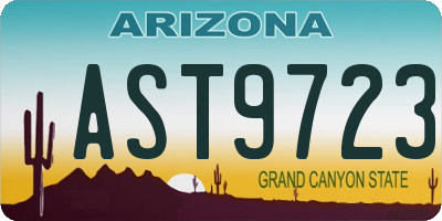 AZ license plate AST9723