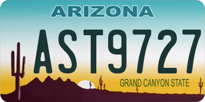 AZ license plate AST9727