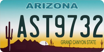 AZ license plate AST9732