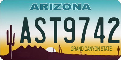AZ license plate AST9742