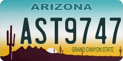 AZ license plate AST9747