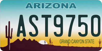 AZ license plate AST9750