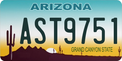 AZ license plate AST9751