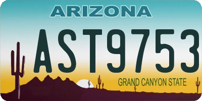 AZ license plate AST9753