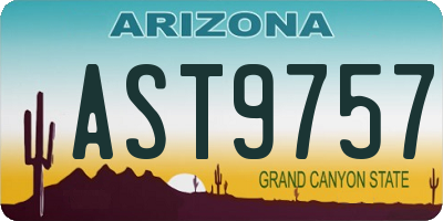 AZ license plate AST9757