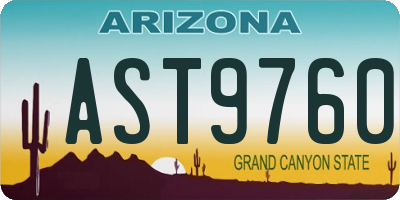 AZ license plate AST9760