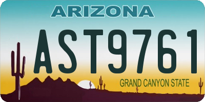 AZ license plate AST9761