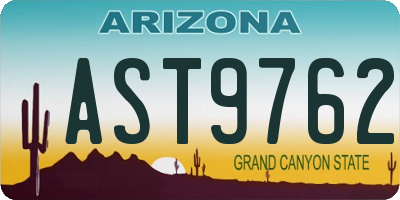 AZ license plate AST9762