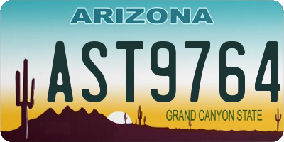 AZ license plate AST9764