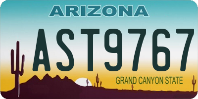 AZ license plate AST9767