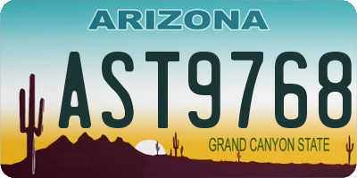 AZ license plate AST9768