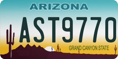AZ license plate AST9770