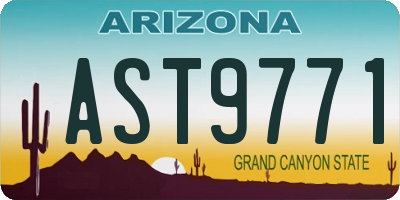 AZ license plate AST9771