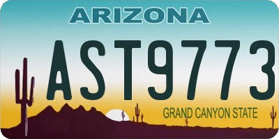 AZ license plate AST9773