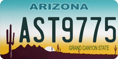 AZ license plate AST9775