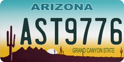 AZ license plate AST9776