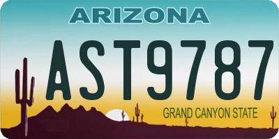 AZ license plate AST9787