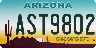 AZ license plate AST9802