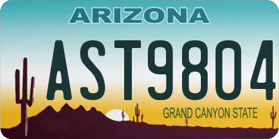 AZ license plate AST9804