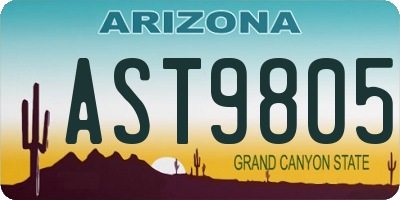 AZ license plate AST9805