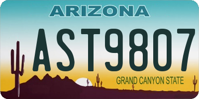 AZ license plate AST9807