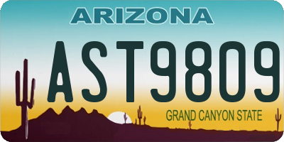 AZ license plate AST9809