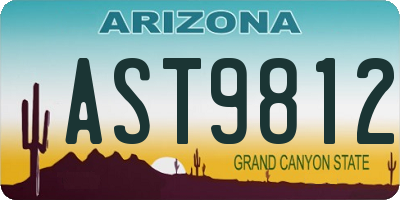 AZ license plate AST9812