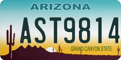 AZ license plate AST9814