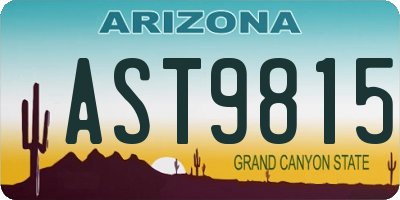 AZ license plate AST9815