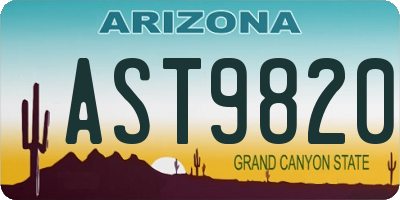 AZ license plate AST9820