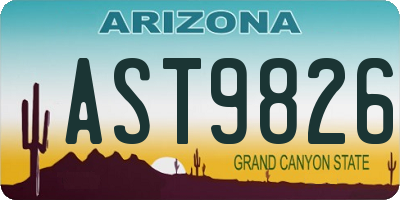 AZ license plate AST9826