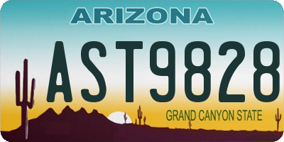AZ license plate AST9828