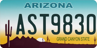 AZ license plate AST9830