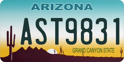 AZ license plate AST9831
