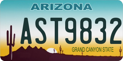 AZ license plate AST9832