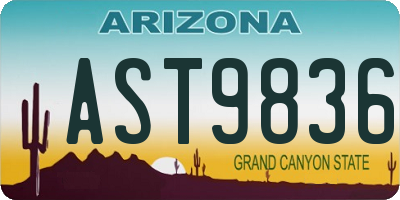 AZ license plate AST9836