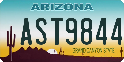 AZ license plate AST9844