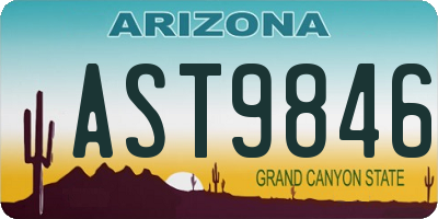 AZ license plate AST9846