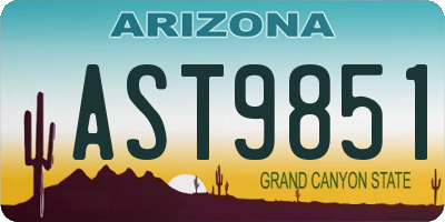 AZ license plate AST9851