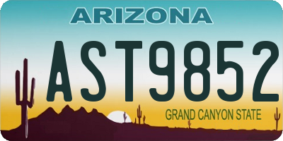 AZ license plate AST9852